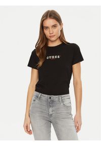 Guess Jeans T-Shirt W5RI54 J1314 Czarny Regular Fit. Kolor: czarny. Materiał: bawełna