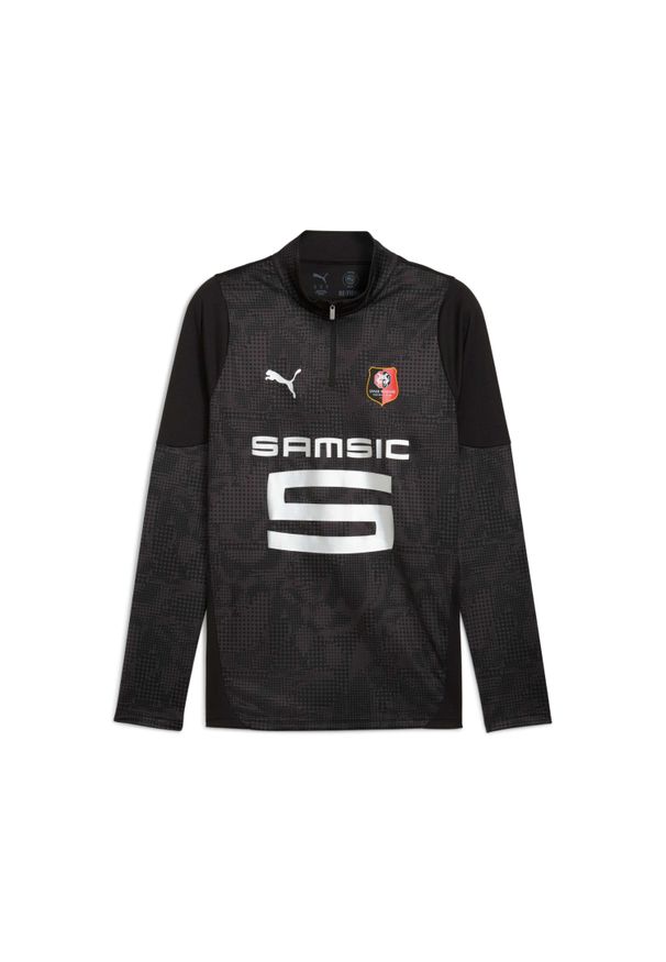 Puma - Bluzka treningowa 1/4 zamek Stade Rennais 2025/26. Kolor: czarny. Sport: piłka nożna