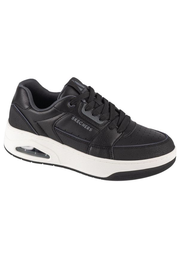skechers - Buty sportowe Sneakersy męskie, Uno Court - Low-Post. Zapięcie: sznurówki. Kolor: czarny. Materiał: materiał, syntetyk. Szerokość cholewki: normalna. Sport: turystyka piesza