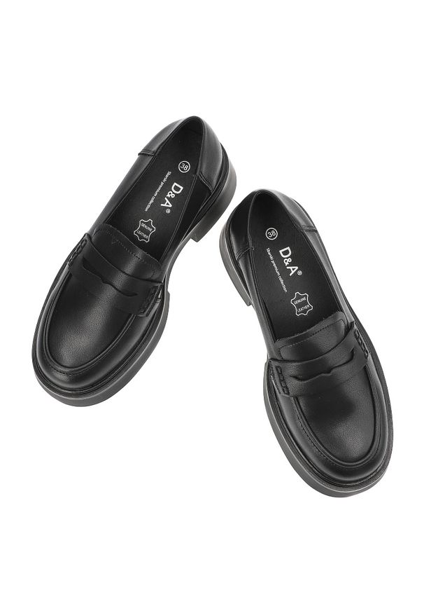 Czarne Mokasyny S.Barski Eleganckie Wsuwane Obuwie Damskie. Okazja: na spotkanie biznesowe, do pracy. Zapięcie: bez zapięcia. Kolor: czarny. Materiał: skóra. Styl: elegancki