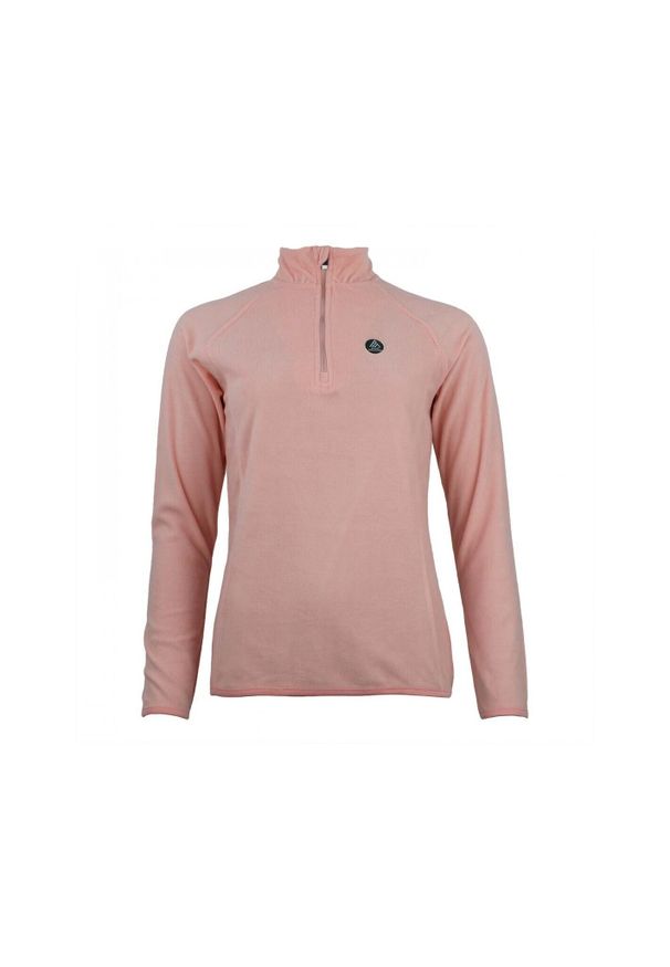 PEAK MOUNTAIN - Damski polar 1/2 zip Peak Mountain Micro. Kolor: różowy. Materiał: polar. Sport: turystyka piesza
