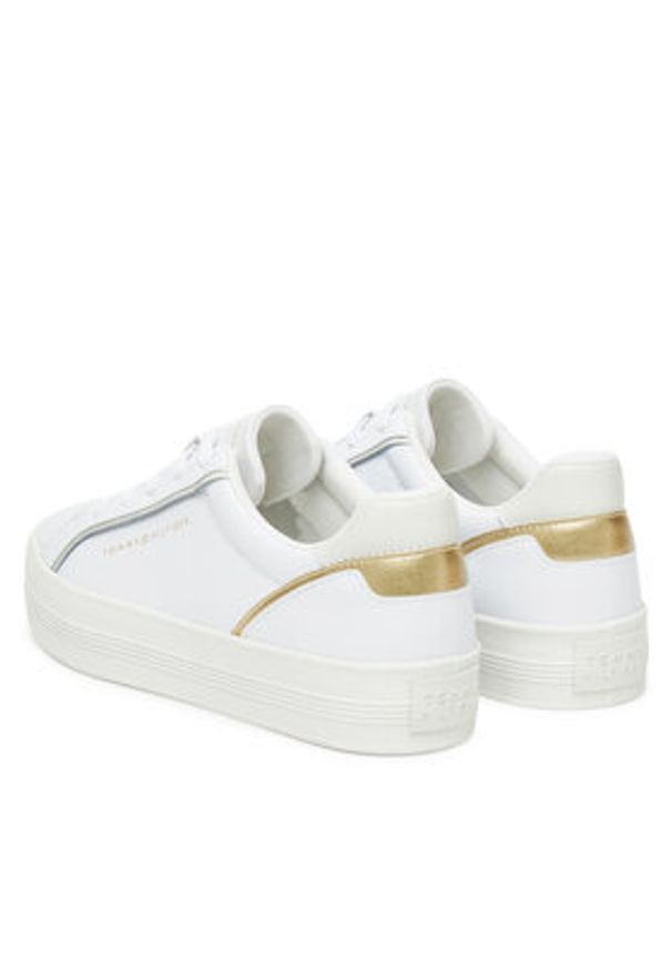 TOMMY HILFIGER - Tommy Hilfiger Sneakersy Essential Vulc Sneaker FW0FW08757 Biały. Kolor: biały. Materiał: skóra