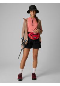 4f - 4F Kurtka softshell wiatroodporna damska - beżowa S. Kolor: beżowy. Materiał: softshell. Długość: długie. Sezon: lato. Sport: turystyka piesza #2