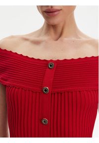 Morgan Sukienka codzienna 251-RMELDO Czerwony Regular Fit. Okazja: na co dzień. Kolor: czerwony. Materiał: syntetyk. Typ sukienki: proste. Styl: casual #3