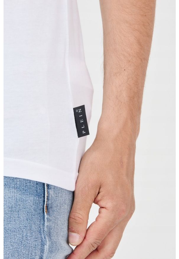 Philipp Plein - PHILIPP PLEIN T-shirt męski biały z dużym logo, Rozmiar XXL. Kolor: biały