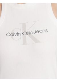 Calvin Klein Jeans Sukienka codzienna J20J220754 Biały Slim Fit. Okazja: na co dzień. Kolor: biały. Materiał: bawełna. Typ sukienki: proste. Styl: casual