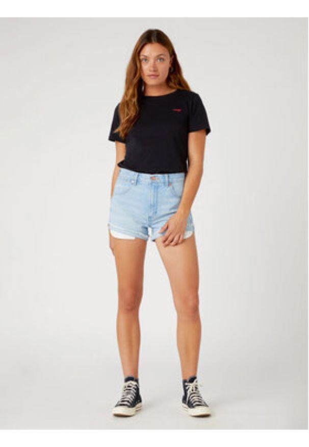 Wrangler Szorty jeansowe W23K73171 112332346 Błękitny Regular Fit. Kolor: niebieski. Materiał: jeans, bawełna