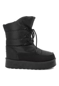 Big-Star - Czarne Śniegowce Big Star Ocieplane Obuwie Damskie. Okazja: na co dzień, na spacer. Kolor: czarny. Materiał: materiał, puch. Szerokość cholewki: normalna. Sezon: zima. Styl: casual, klasyczny #2