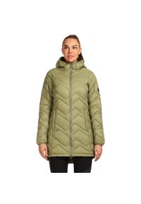 Damski płaszcz ocieplany Kilpi LEILA-W. Kolor: zielony. Materiał: nylon. Sezon: zima. Sport: turystyka piesza #1
