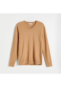 Reserved - Sweter z bawełny organicznej - Brązowy. Kolor: brązowy. Materiał: bawełna #1