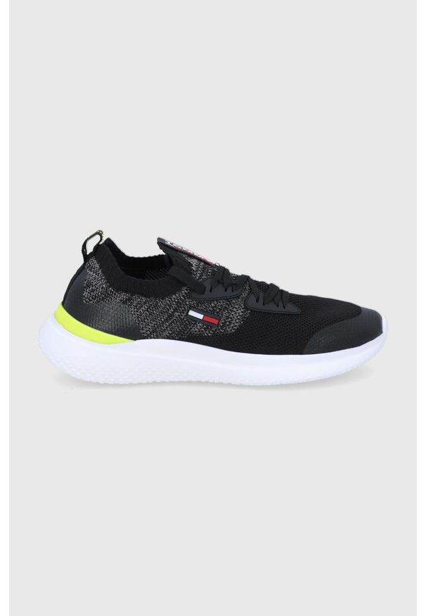 Tommy Jeans Buty kolor czarny. Nosek buta: okrągły. Zapięcie: sznurówki. Kolor: czarny. Materiał: materiał, włókno, guma