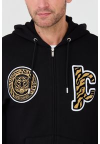 Just Cavalli - JUST CAVALLI Czarna męska bluza z kapturem Mix Patches, Rozmiar S. Typ kołnierza: kaptur. Kolor: czarny #6