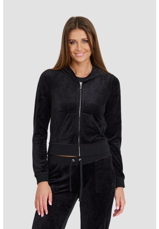 Juicy Couture - JUICY COUTURE Czarna damska bluza Heritage Robyn, Rozmiar M. Kolor: czarny