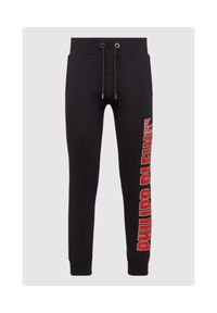 Philipp Plein - PHILIPP PLEIN Spodnie dresowe męskie ,,joggging trousers rock pp. Kolor: czarny. Materiał: dresówka. Wzór: napisy #1