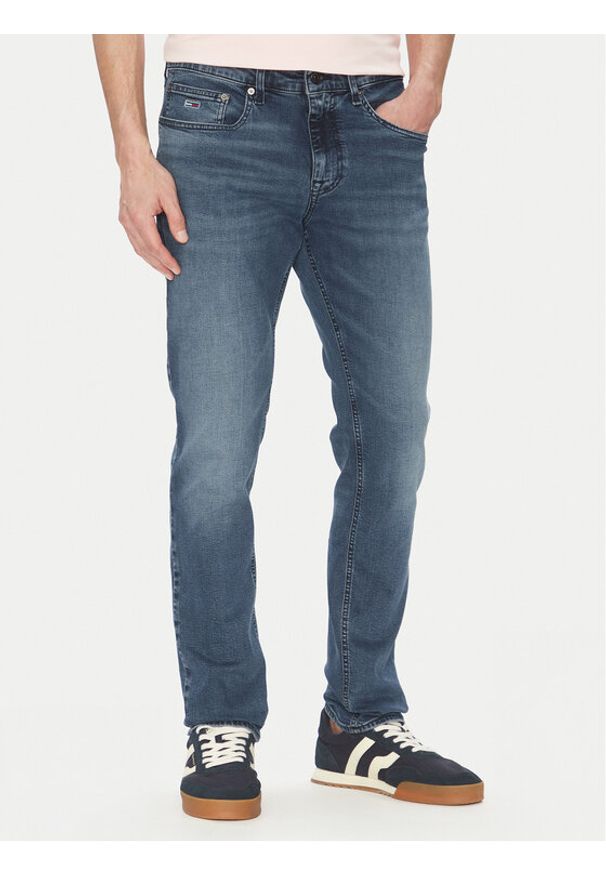 Tommy Jeans Jeansy Scanton DM0DM21006 Granatowy Slim Fit. Kolor: niebieski