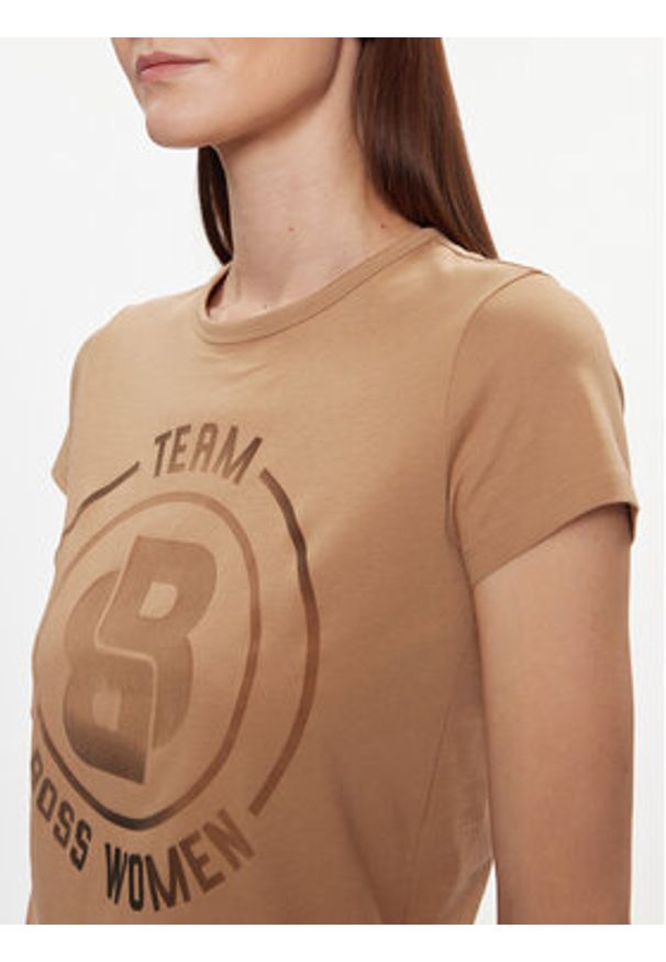 BOSS - Boss T-Shirt 50514738 Beżowy Regular Fit. Kolor: beżowy. Materiał: bawełna