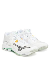 Mizuno Buty halowe Wave Lightning Z8 Mid V1GA2405 Biały. Kolor: biały. Materiał: skóra. Model: Mizuno Wave #6