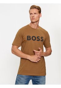 BOSS - Boss T-Shirt Thinking 1 50481923 Beżowy Regular Fit. Kolor: beżowy. Materiał: bawełna #1