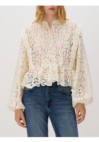 Reserved - Koszula ze strukturalnej tkaniny - złamana biel. Materiał: tkanina #1