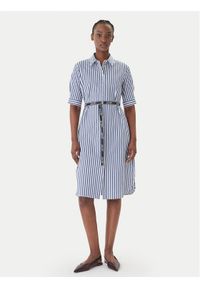 JOOP! Sukienka koszulowa Dominique2 30101380 Granatowy Regular Fit. Kolor: niebieski. Materiał: bawełna. Typ sukienki: koszulowe #1