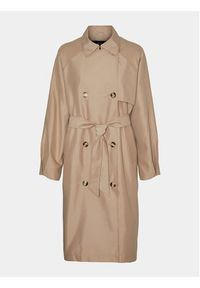 Vero Moda Trencz Doreen 10301287 Beżowy Regular Fit. Kolor: beżowy. Materiał: syntetyk #5