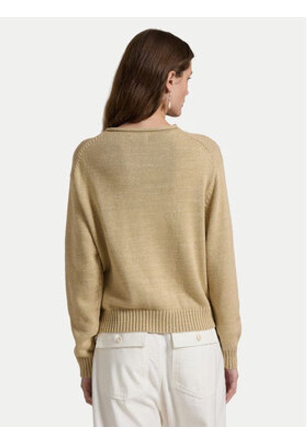 Polo Ralph Lauren Sweter 211959272001 Beżowy Relaxed Fit. Typ kołnierza: polo. Kolor: beżowy. Materiał: bawełna