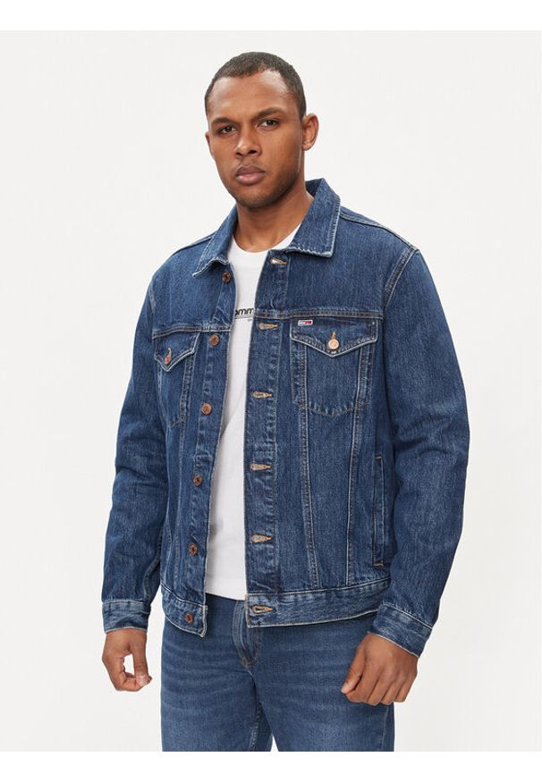 Tommy Jeans Kurtka jeansowa Ryan DM0DM18782 Granatowy Regular Fit. Kolor: niebieski. Materiał: bawełna