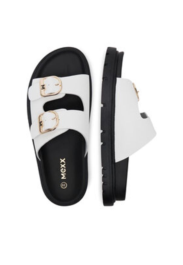 MEXX Klapki MX/021C-HY Biały. Kolor: biały. Materiał: skóra