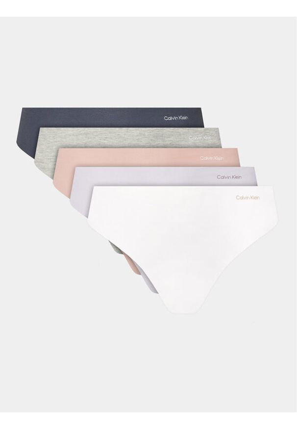 Calvin Klein Underwear Komplet 5 par stringów 000QD5224E Kolorowy. Materiał: bawełna. Wzór: kolorowy