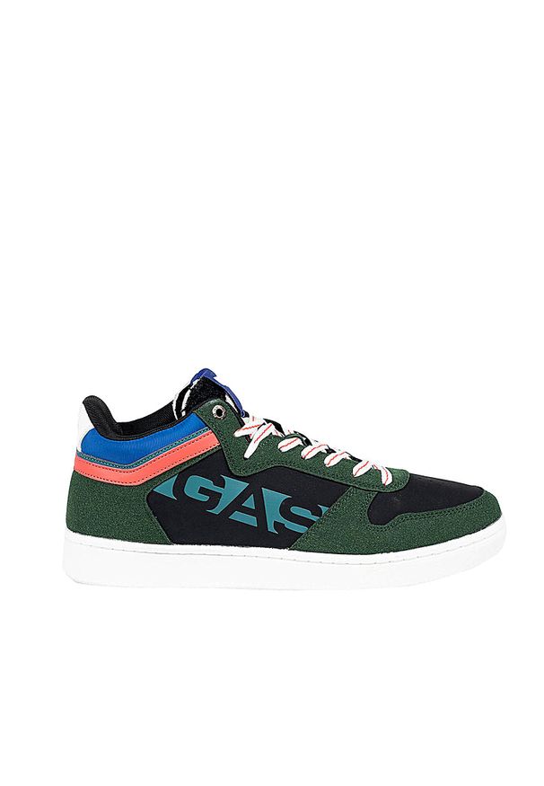 Gas Sneakersy "Darmah LTX" | GAM224135 | Darmah LTX | Mężczyzna | Zielony. Kolor: zielony. Materiał: skóra ekologiczna. Wzór: aplikacja