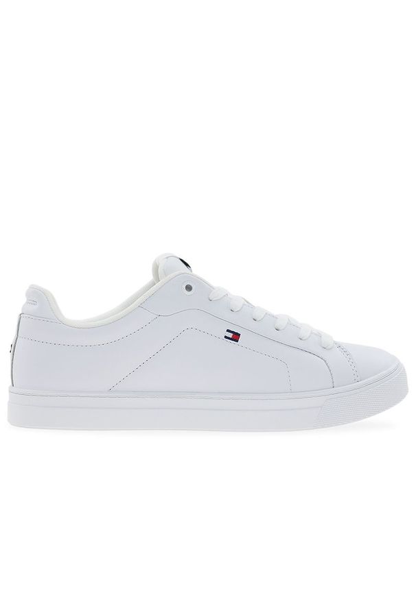 TOMMY HILFIGER - Buty Tommy Hilfiger Icon Court Leather FM0FM05317-YBS - białe. Okazja: na co dzień. Kolor: biały. Materiał: skóra, guma, poliester. Szerokość cholewki: normalna