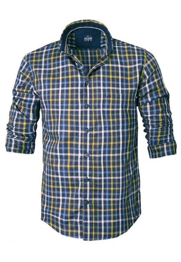 Lekko Taliowana Koszula Sportowa, Button Down - Pako Jeans - Kolorowa Kratka. Okazja: na co dzień. Typ kołnierza: button down. Kolor: wielokolorowy. Materiał: bawełna. Wzór: kratka. Styl: sportowy