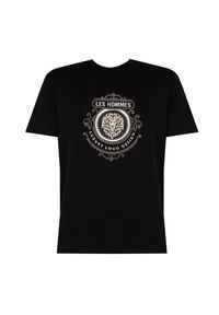 Les Hommes T-Shirt "Luxury Logo" | LBT1027700E | Mężczyzna | Czarny. Okazja: na co dzień. Kolor: czarny. Materiał: bawełna, elastan. Styl: casual #4