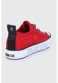 Big-Star - Big Star Tenisówki damskie kolor czerwony. Nosek buta: okrągły. Zapięcie: sznurówki. Kolor: czerwony. Materiał: guma #5