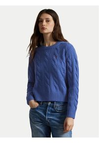 Polo Ralph Lauren Sweter 211A91216004 Niebieski Straight Fit. Typ kołnierza: polo. Kolor: niebieski. Materiał: wełna