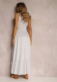 Renee - Biała Sukienka Kilroy. Kolor: biały. Długość rękawa: bez rękawów. Sezon: lato. Typ sukienki: rozkloszowane. Styl: boho. Długość: maxi #5