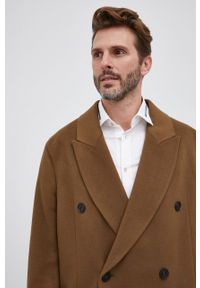 Drykorn Płaszcz wełniany kolor brązowy przejściowy dwurzędowy. Okazja: na co dzień. Kolor: brązowy. Materiał: wełna. Styl: casual, klasyczny #7