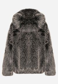 Born2be - Szara Futrzana Kurtka z Nieodpinanym Kapturem Lanellea. Okazja: na co dzień. Kolor: szary. Materiał: futro. Styl: elegancki, casual #6