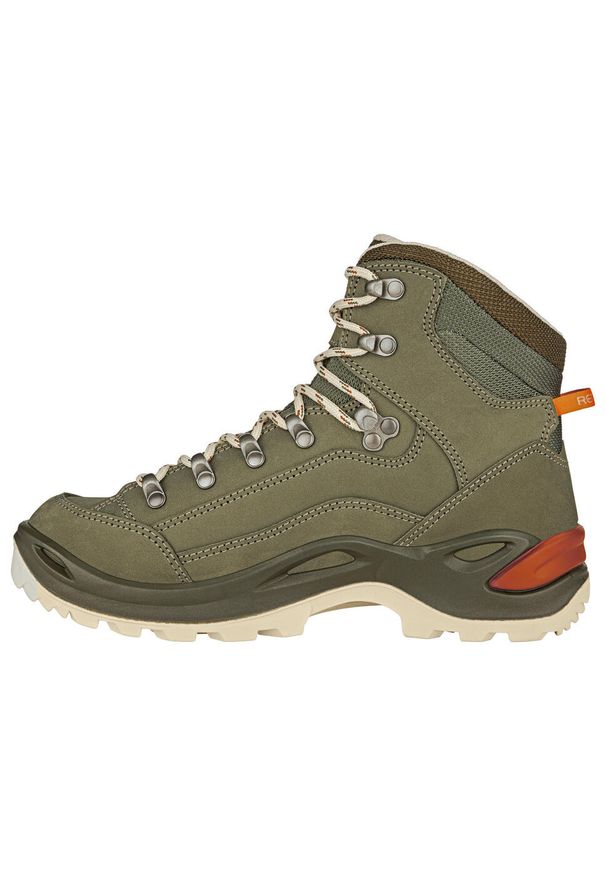 Buty trekkingowe damskie Lowa Renegade Mid Gtx. Wysokość cholewki: za kostkę. Zapięcie: sznurówki. Kolor: zielony. Materiał: materiał. Szerokość cholewki: normalna