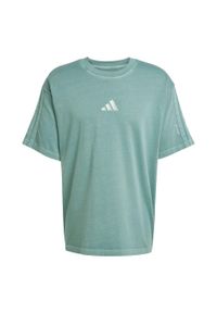 Adidas - Koszulka ALL SZN Washed. Kolor: niebieski. Materiał: bawełna