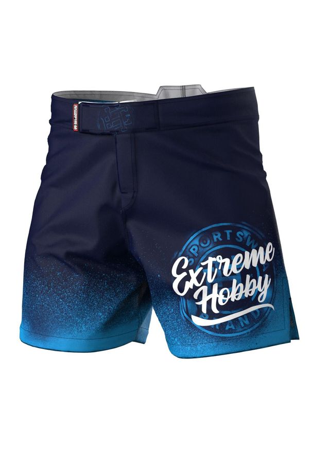 Spodenki Sportowe Męskie na trening i siłownię EXTREME HOBBY BADGE. Kolor: niebieski. Materiał: poliester, elastan. Sport: fitness