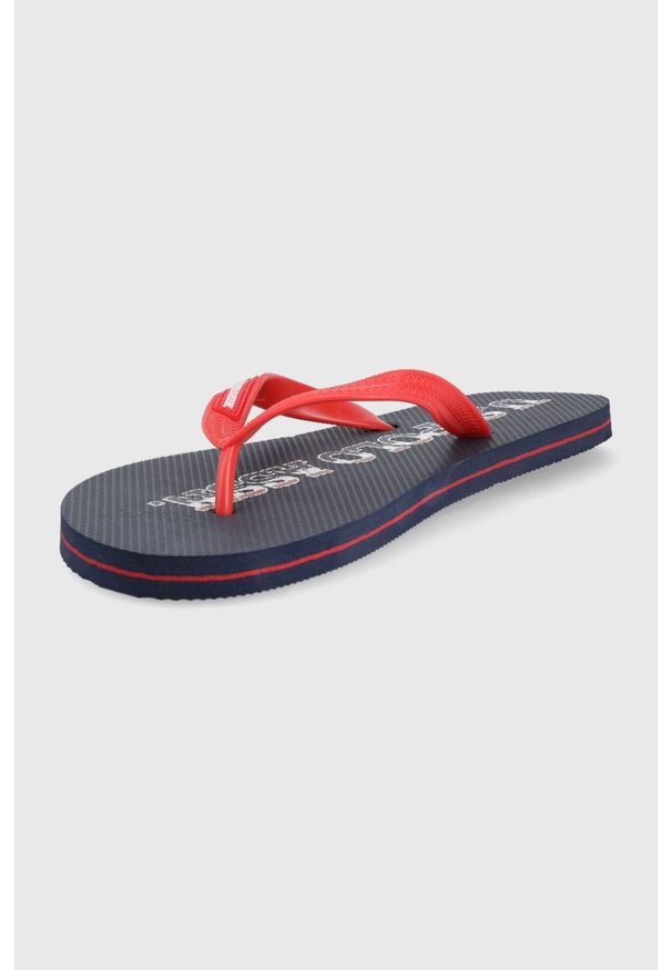 U.S. Polo Assn. japonki męskie kolor granatowy. Kolor: niebieski. Materiał: materiał. Obcas: na obcasie. Wysokość obcasa: niski