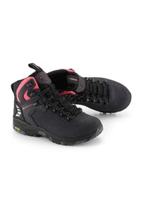 ALPINE PRO - Buty trekkingowe skórzane damskie Alpine Pro Spidere Mid Vibram. Wysokość cholewki: za kostkę. Kolor: fioletowy. Materiał: skóra. Styl: sportowy