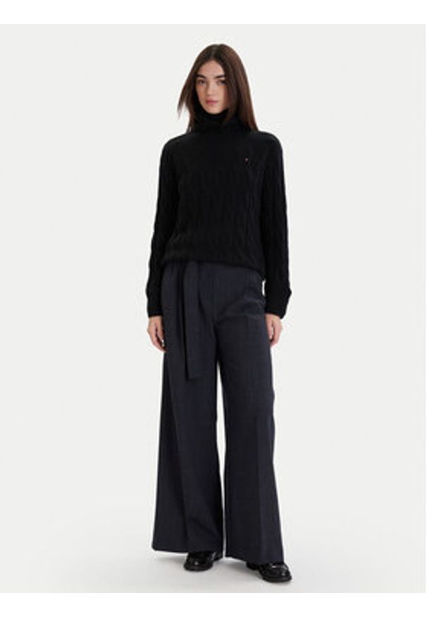 TOMMY HILFIGER - Tommy Hilfiger Golf WW0WW46791 Czarny Regular Fit. Typ kołnierza: golf. Kolor: czarny. Materiał: wełna