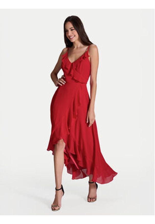 Swing Sukienka koktajlowa 5AI16200 Czerwony Regular Fit. Kolor: czerwony. Materiał: syntetyk. Styl: wizytowy