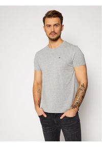 Tommy Jeans T-Shirt DM0DM04411 Szary Slim Fit. Kolor: szary. Materiał: bawełna