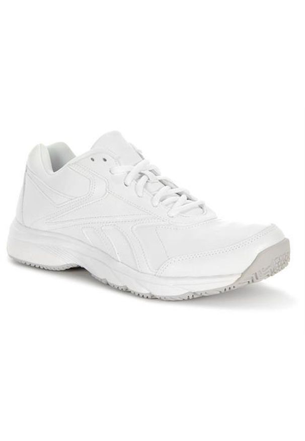 Buty do biegania męskie Reebok Workn Cushion. Zapięcie: sznurówki. Kolor: biały. Materiał: tkanina, skóra, materiał, syntetyk. Szerokość cholewki: normalna. Sport: bieganie