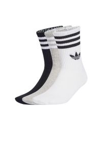 Adidas - Skarpetki unisex adidas Originals 3-Stripies Crew 3 Pairs JV7403 - mulikolor. Materiał: bawełna, materiał, elastan. Wzór: aplikacja #1