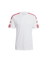 Adidas - Koszulka męska adidas Squadra 21 Jersey Short Sleeve. Kolor: biały, wielokolorowy, czerwony. Materiał: jersey. Sport: piłka nożna