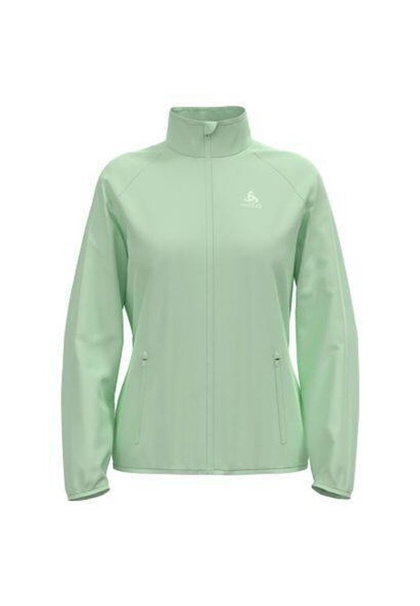 Kurtka do biegania damska Odlo ESSENTIAL LIGHT. Kolor: zielony. Sport: bieganie
